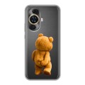 Полупрозрачный дизайнерский силиконовый с усиленными углами чехол для Huawei Nova 11 Медведь