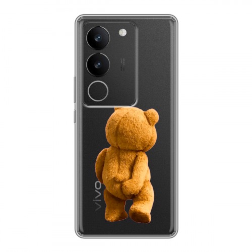Полупрозрачный дизайнерский силиконовый чехол для Vivo S17 Медведь
