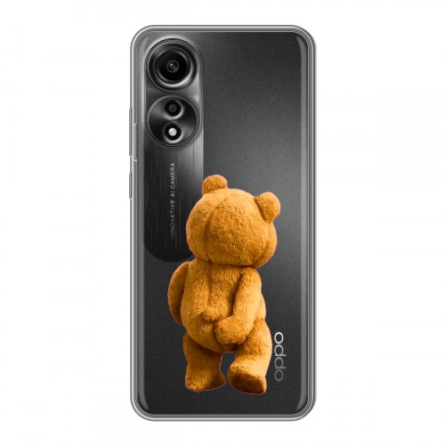 Полупрозрачный дизайнерский пластиковый чехол для OPPO A78 4G Медведь