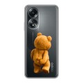 Полупрозрачный дизайнерский силиконовый чехол для OPPO A58 4G Медведь