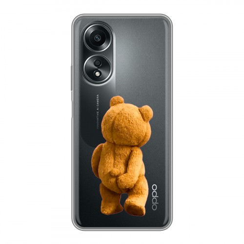 Полупрозрачный дизайнерский пластиковый чехол для OPPO A58 4G Медведь