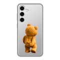 Полупрозрачный дизайнерский пластиковый чехол для Samsung Galaxy S24 Медведь