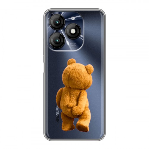 Полупрозрачный дизайнерский силиконовый чехол для Itel A70 Медведь