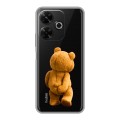 Полупрозрачный дизайнерский пластиковый чехол для RedMi 13 4G Медведь
