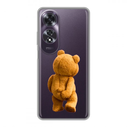 Полупрозрачный дизайнерский пластиковый чехол для OPPO A60 Медведь