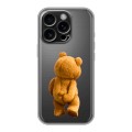 Полупрозрачный дизайнерский пластиковый чехол для Iphone 16 Pro Медведь