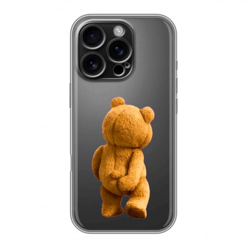 Полупрозрачный дизайнерский пластиковый чехол для Iphone 16 Pro Медведь