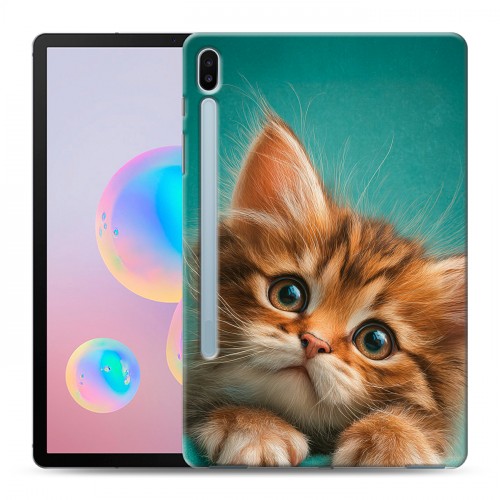 Дизайнерский силиконовый чехол для Samsung Galaxy Tab S6 котенок