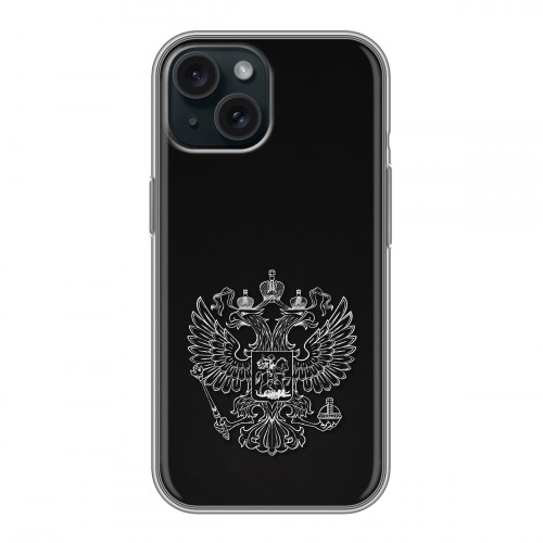 Дизайнерский силиконовый чехол для Iphone 15 Герб России