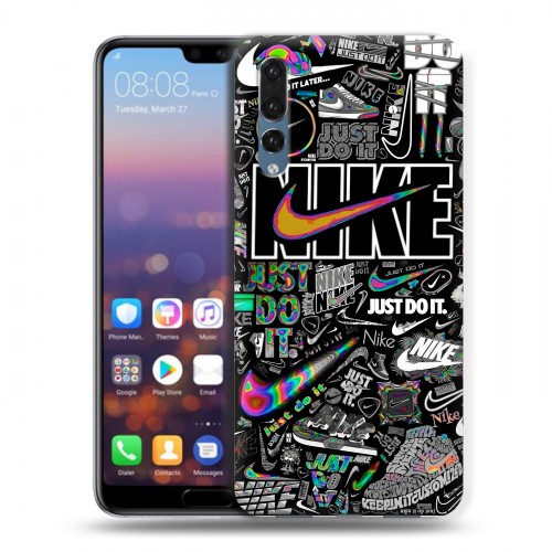 Дизайнерский силиконовый с усиленными углами чехол для Huawei P20 Pro Найк