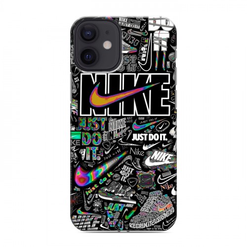 Дизайнерский силиконовый с усиленными углами чехол для Iphone 12 Mini Найк