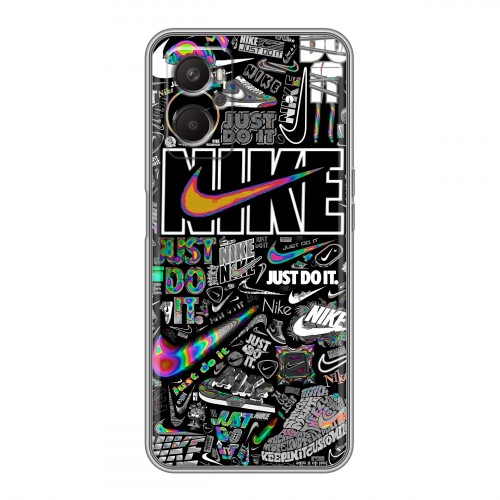 Дизайнерский силиконовый с усиленными углами чехол для OPPO A96 Найк