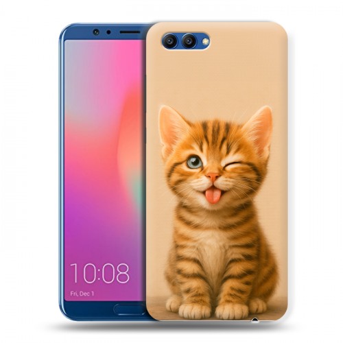 Дизайнерский пластиковый чехол для Huawei Honor View 10 котенок