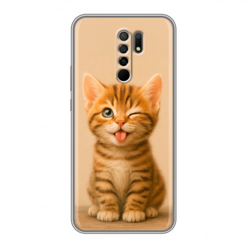 Дизайнерский силиконовый чехол для Xiaomi RedMi 9 котенок