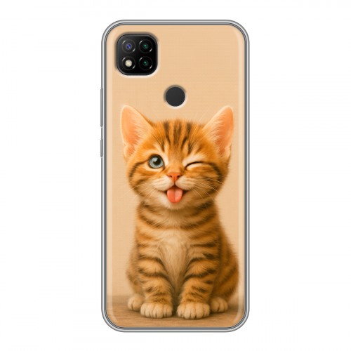 Дизайнерский силиконовый чехол для Xiaomi RedMi 9C котенок