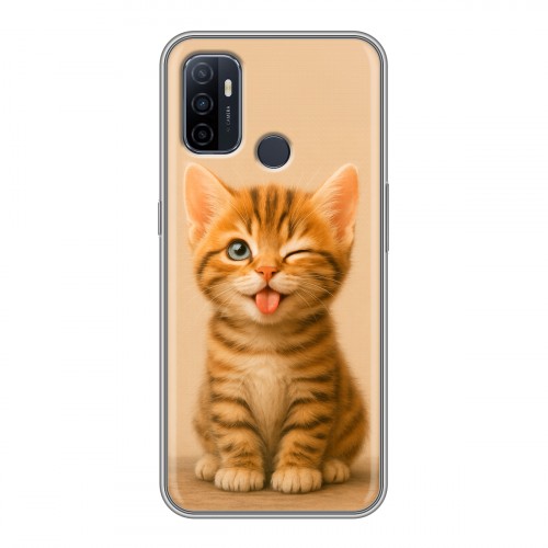 Дизайнерский силиконовый чехол для OPPO A53 котенок