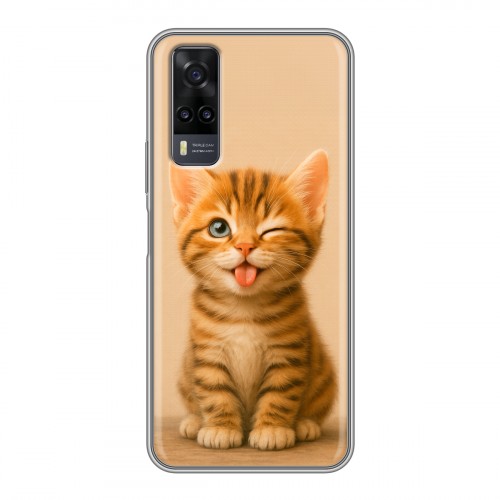 Дизайнерский силиконовый чехол для Vivo Y31 котенок