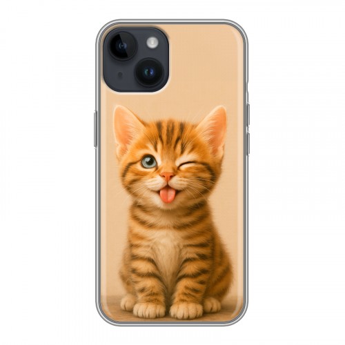 Дизайнерский силиконовый чехол для Iphone 14 котенок