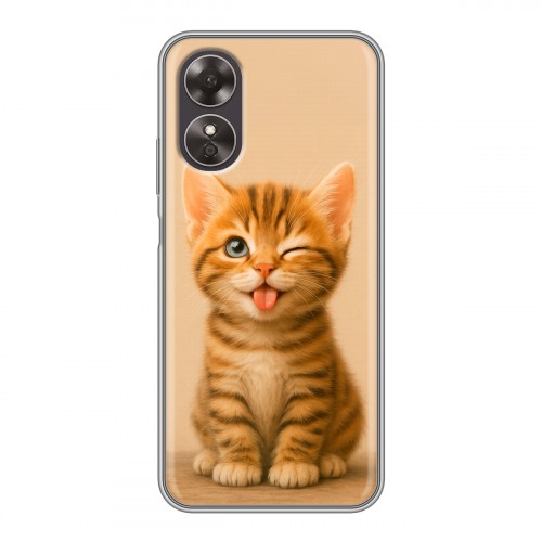 Дизайнерский пластиковый чехол для OPPO A17 котенок