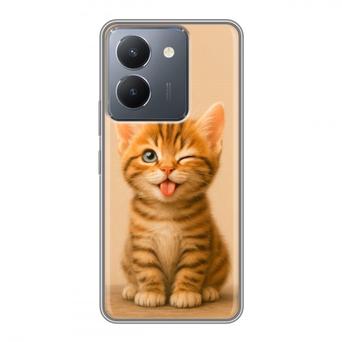 Дизайнерский силиконовый чехол для Vivo Y36 котенок