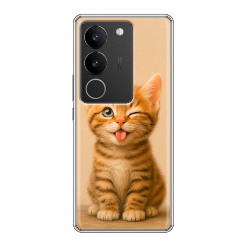 Дизайнерский силиконовый чехол для Vivo S17 котенок