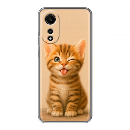 Дизайнерский силиконовый чехол для OPPO A78 4G котенок