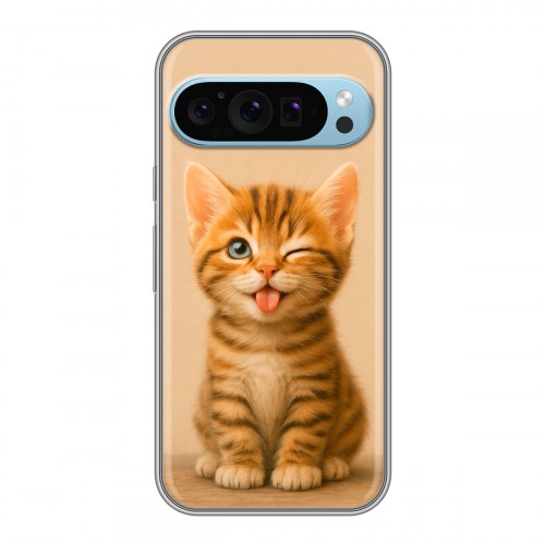 Дизайнерский силиконовый чехол для Google Pixel 9 котенок