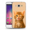 Дизайнерский пластиковый чехол для LG L60 котенок