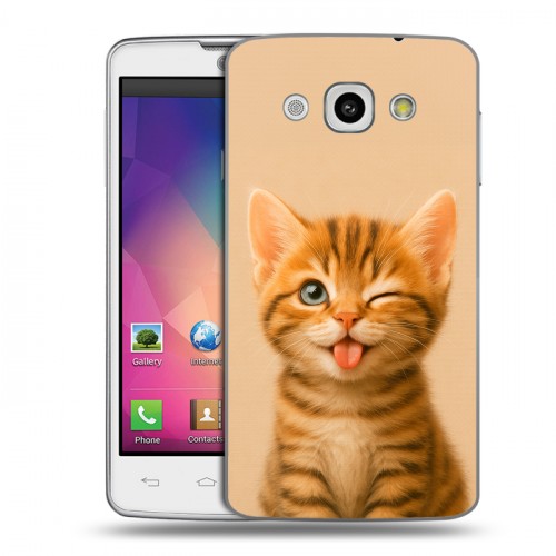 Дизайнерский пластиковый чехол для LG L60 котенок