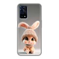 Дизайнерский силиконовый с усиленными углами чехол для OPPO A55 Кролик