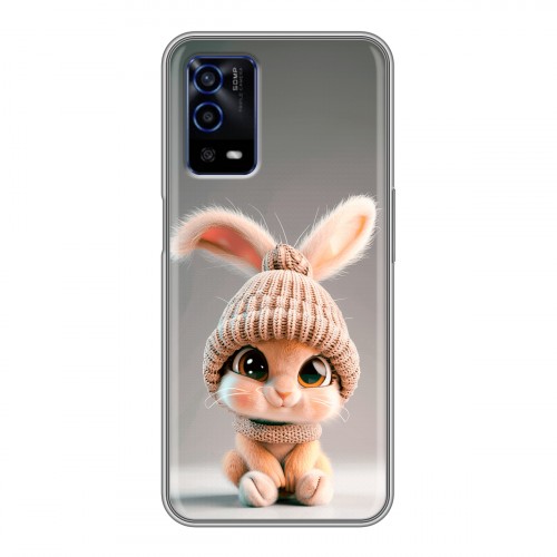 Дизайнерский силиконовый с усиленными углами чехол для OPPO A55 Кролик