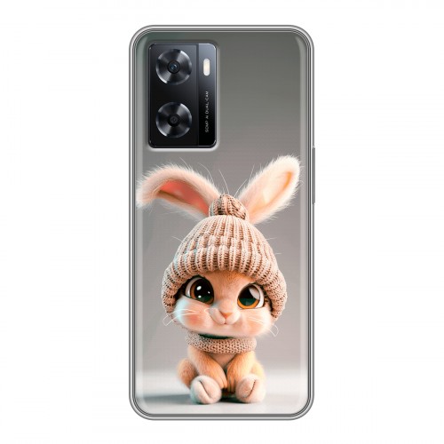 Дизайнерский силиконовый с усиленными углами чехол для OPPO A57s Кролик