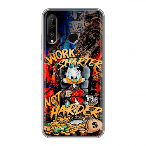 Дизайнерский силиконовый чехол для Huawei P30 Lite Дональд Дак Деньги