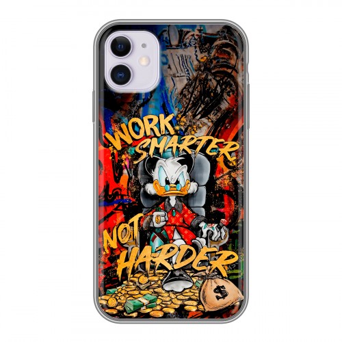 Дизайнерский силиконовый чехол для Iphone 11 Дональд Дак Деньги