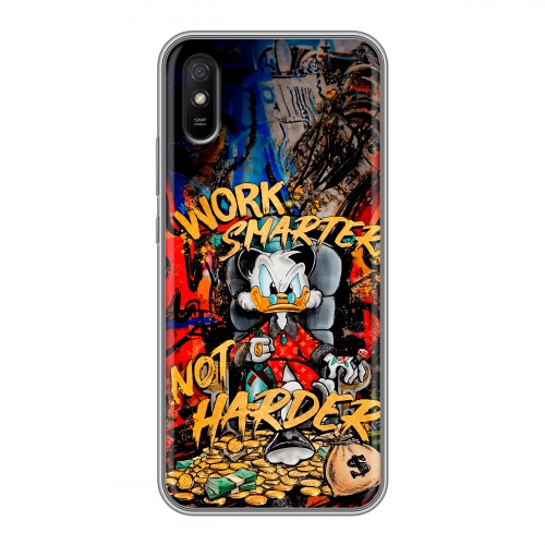 Дизайнерский силиконовый с усиленными углами чехол для Xiaomi RedMi 9A Дональд Дак Деньги