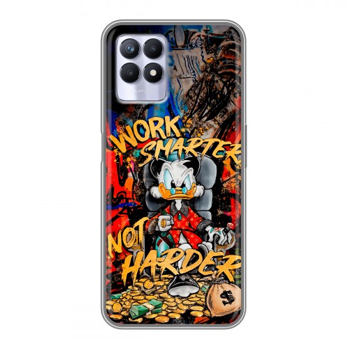 Дизайнерский силиконовый с усиленными углами чехол для Realme 8i Дональд Дак Деньги