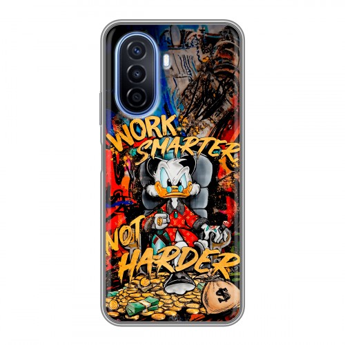 Дизайнерский силиконовый чехол для Huawei Nova Y70 Дональд Дак Деньги