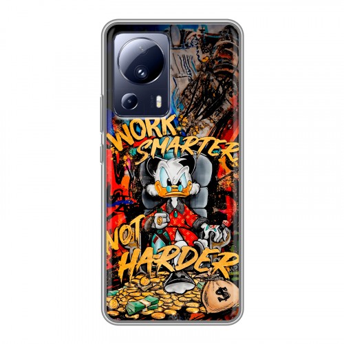 Дизайнерский силиконовый чехол для Xiaomi 13 Lite Дональд Дак Деньги