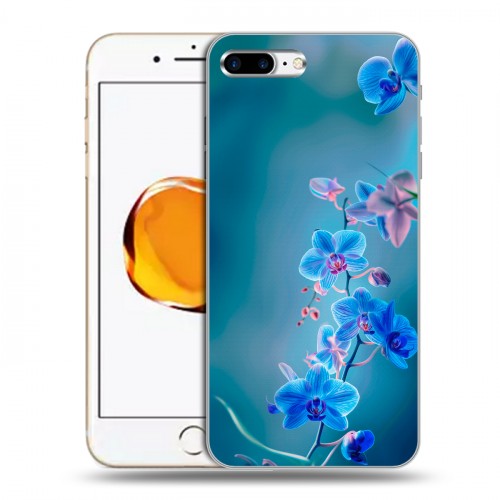 Дизайнерский пластиковый чехол для Iphone 7 Plus / 8 Plus Голубые цветы