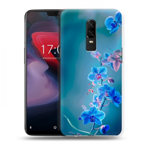 Дизайнерский пластиковый чехол для OnePlus 6 Голубые цветы
