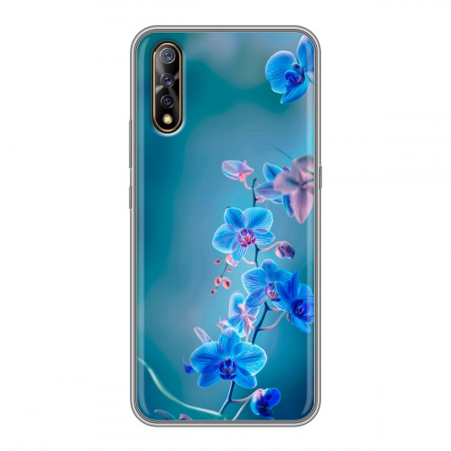 Дизайнерский силиконовый с усиленными углами чехол для Vivo V17 Neo Голубые цветы