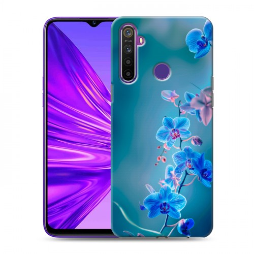 Дизайнерский силиконовый чехол для Realme 5 Голубые цветы