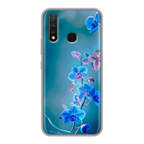 Дизайнерский силиконовый чехол для Vivo Y19 Голубые цветы