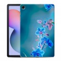 Дизайнерский силиконовый чехол для Samsung Galaxy Tab S6 Lite Голубые цветы