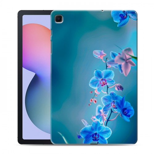Дизайнерский силиконовый чехол для Samsung Galaxy Tab S6 Lite Голубые цветы