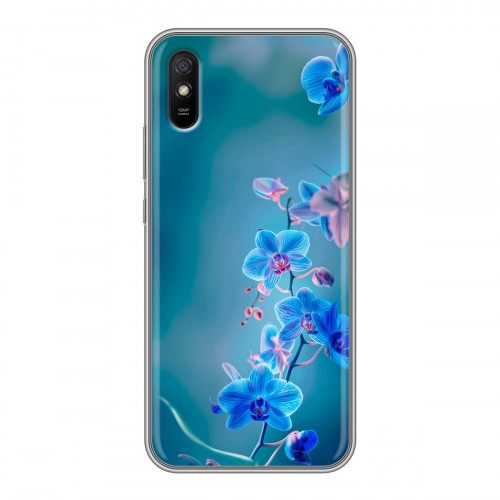 Дизайнерский силиконовый чехол для Xiaomi RedMi 9A Голубые цветы