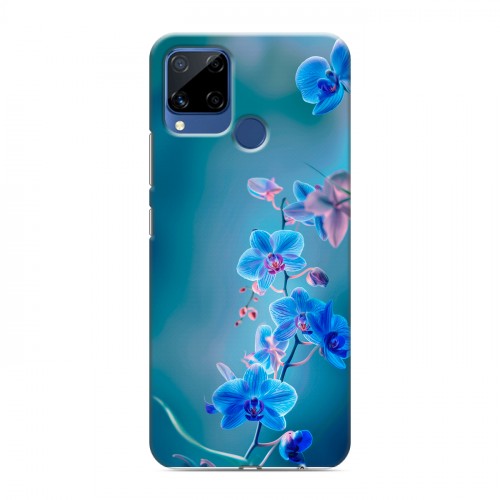 Дизайнерский пластиковый чехол для Realme C15 Голубые цветы