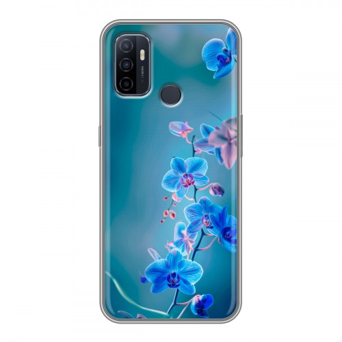 Дизайнерский силиконовый чехол для OPPO A53 Голубые цветы