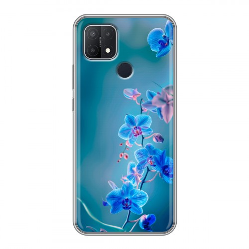 Дизайнерский силиконовый чехол для OPPO A15 Голубые цветы
