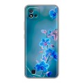 Дизайнерский силиконовый с усиленными углами чехол для Realme C20 Голубые цветы